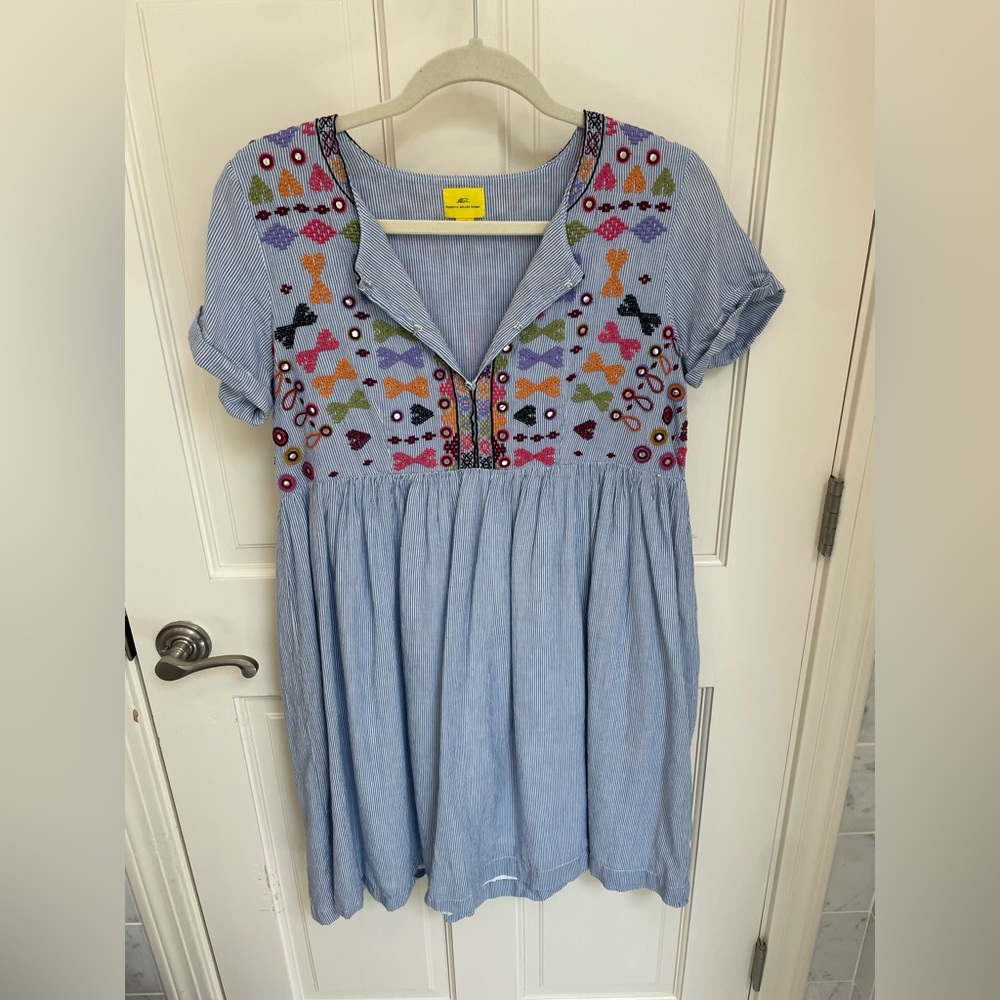 ROBERTA ROLLER RABBIT oversized coverup with colorful stitching